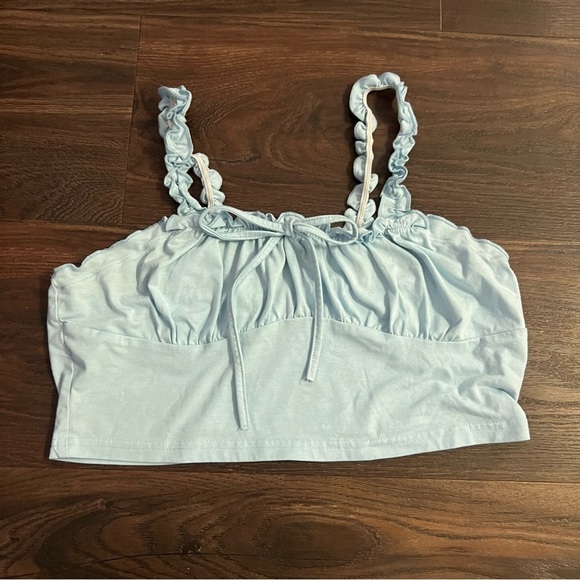 SHEIN Tops - SHEIN Light Blue Ruffle Strap Camisole Womens size 12